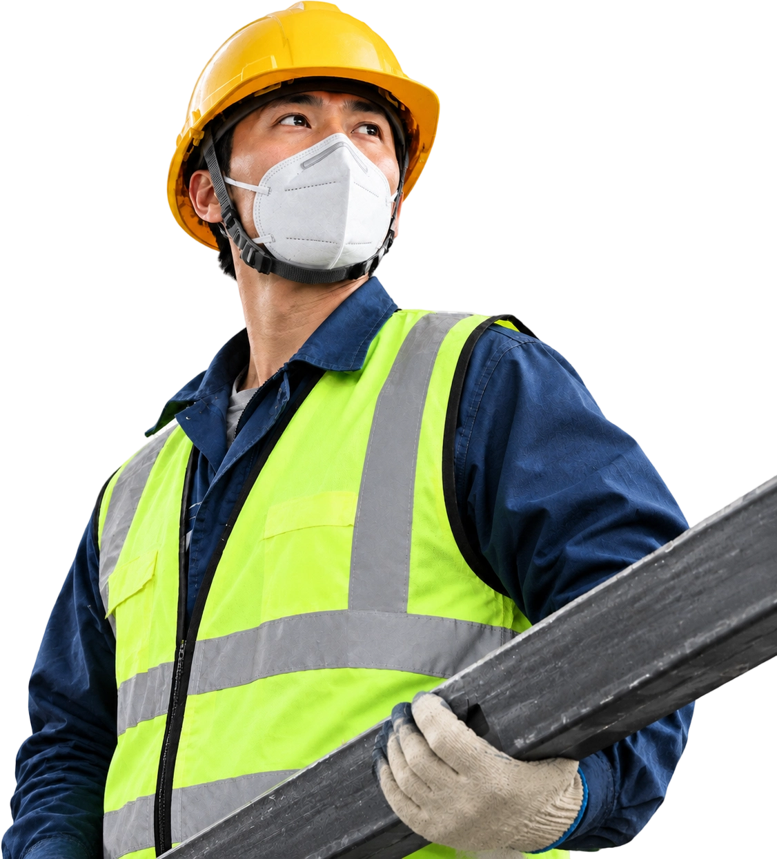 Construction worker collage portrait